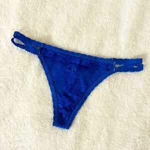 VS PINK DARK BLUE/PURPLE LACE THONG SIZE M 💙💜💙💜